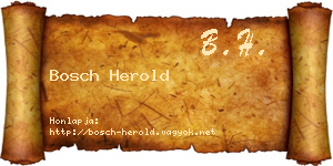 Bosch Herold névjegykártya